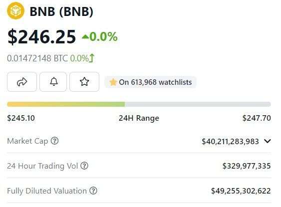 Watcher Guru: Binance Coin Price Prediction: Will The Bear Markets Drag BNB to $44?